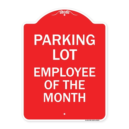 Signmission Designer Series Sign-Employee of Month, Red & White Aluminum Sign, 18" x 24", RW-1824-24105 A-DES-RW-1824-24105